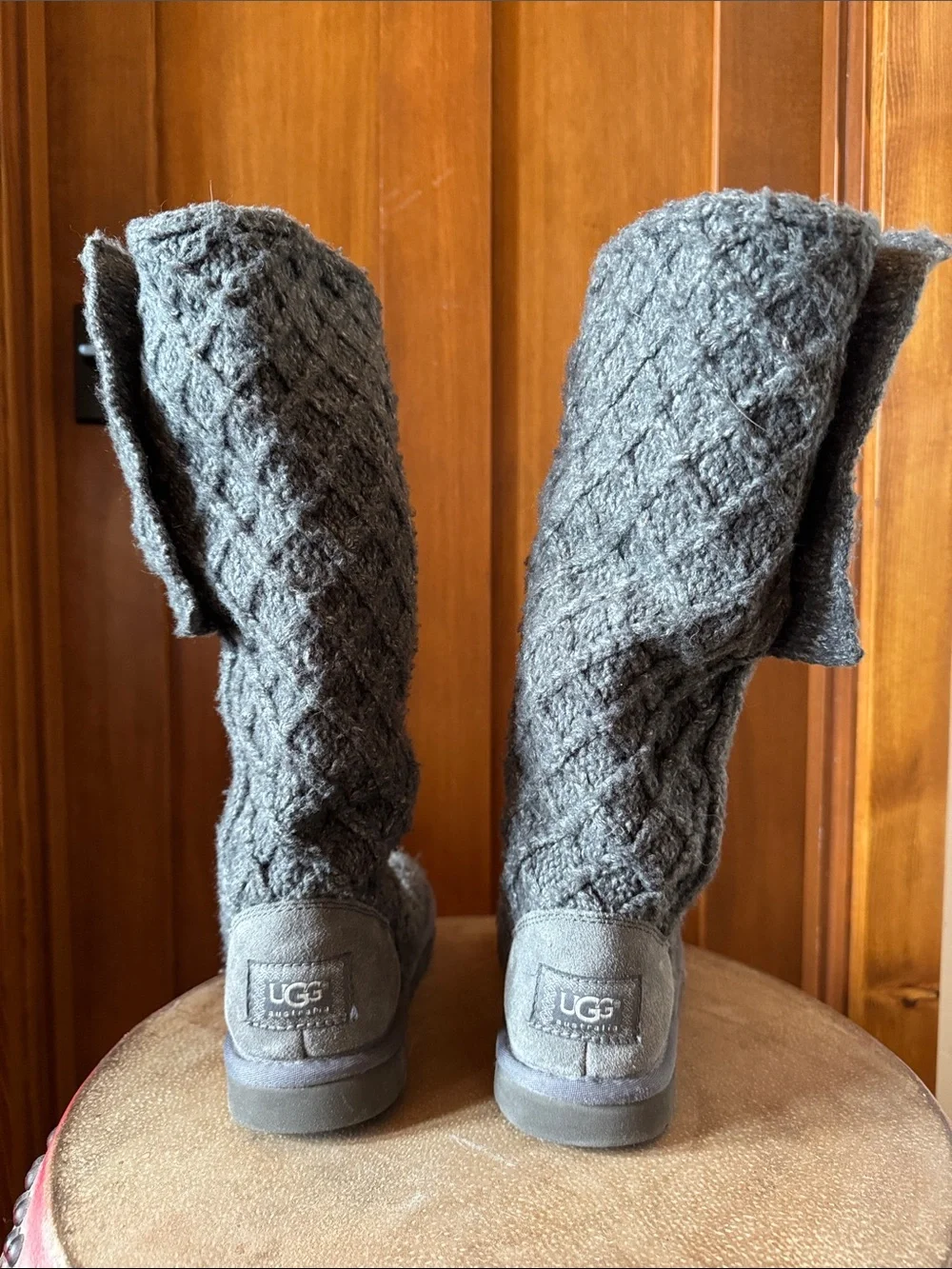 Women's Gray Knit UGG Boots